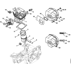 Cylinder & Muffler for Stihl MS441
