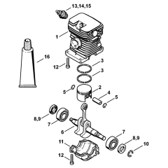 Cylinder Assembly for Stihl MS170