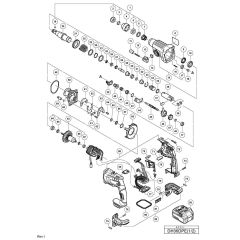 Hikoki DH36DPE Main Assembly