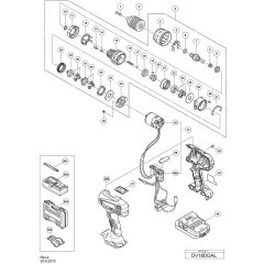 Hikoki DV18DGAL Drill Assembly