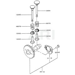 Valve/Camshaft for Kawasaki FA130D