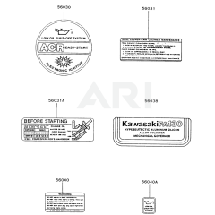 Kawasaki FA130R Engine Label
