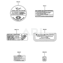 Kawasaki FA210R Engine Label