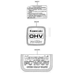 Kawasaki FC150V Engine Label