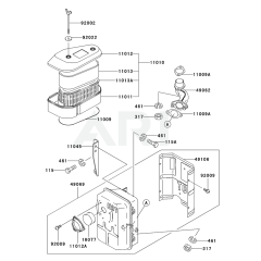 Air Filter/Muffler Kawasaki FC401V