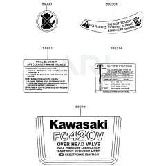 Kawasaki FC420V Engine Label