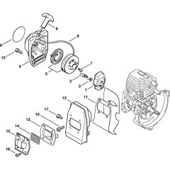 Rewind Starter & Muffler for FC 72