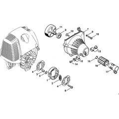 Clutch, Fan Housing for Stihl FC 90/95