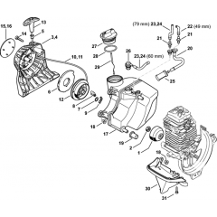 Rewind Starter & Fuel Tank