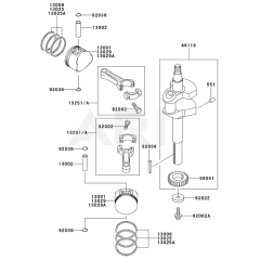 Piston/Crankshaft Kawasaki FD611V