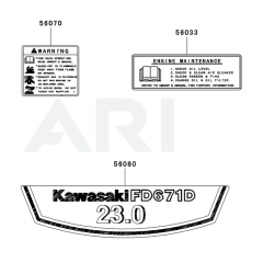 Kawasaki FD671D Engine Label