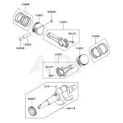 Piston/Crankshaft Kawasaki FD750D