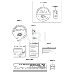 Kawasaki FE120D Engine Label