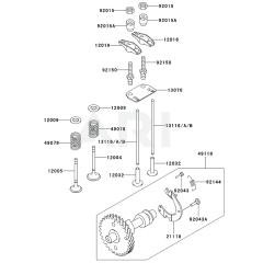 Valve/Camshaft for Kawasaki FE170D