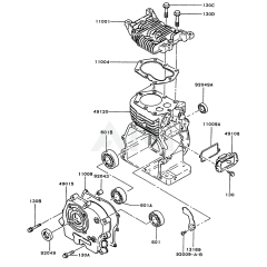 Cylinder/Crankcase Kawasaki FG200D