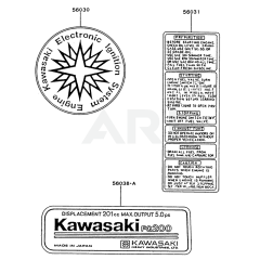 Kawasaki FG200D Engine Label