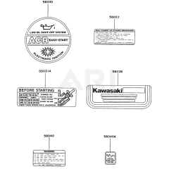 Kawasaki FG200R Engine Label