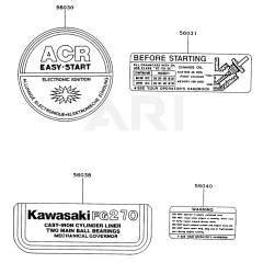 Kawasaki FG270G Engine Label