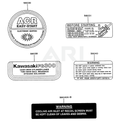 Kawasaki FG300D Engine Label