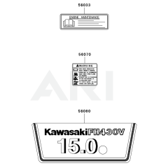 Kawasaki FH430V Engine Label