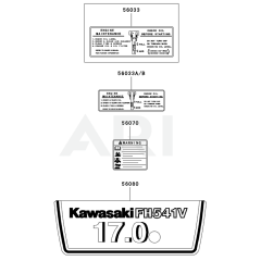 Kawasaki FH541V Engine Label