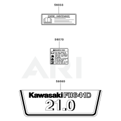 Kawasaki FH641D Engine Label