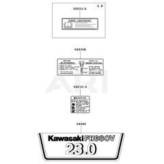 Kawasaki FH680V Engine Label
