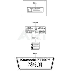 Kawasaki FH721V Engine Label