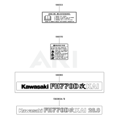 Kawasaki FH770D Engine Label