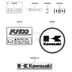 Label for Kawasaki FJ100D Engine