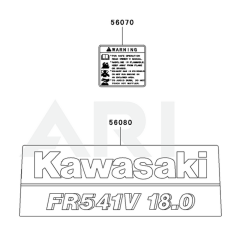 Kawasaki FR541V Engine Label