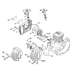 Rewind Starter & Muffler Assembly