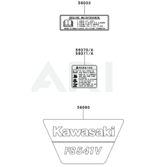 Kawasaki FS541V Engine Label