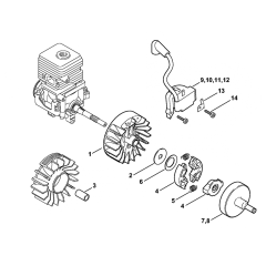 FS55 Ignition & Clutch Assembly