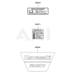 Kawasaki FS691V Engine Label