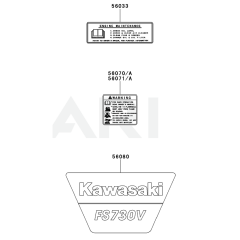 Kawasaki FS730V Engine Label
