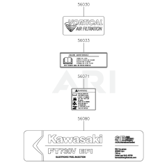 Kawasaki FT730V Engine Label