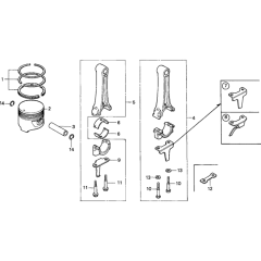 Piston & Rod Assembly for Honda