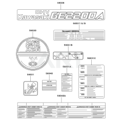 Kawasaki GE2200A Label