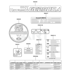 Kawasaki GE2900A Label