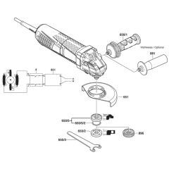 Main Assembly for Bosch GWS 12-125CIP