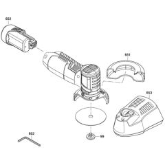 Main Assembly for Bosch GWS 12V-76