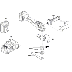 Cordless Angle Grinder Assembly