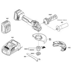 Main Assembly for Bosch GWS 18V-10 SC