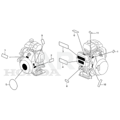 Labels for Honda GXR120RT