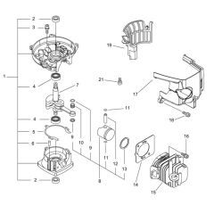 Cylinder, Crankcase, Piston