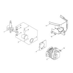 Cylinder, Piston, Crankshaft