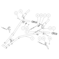 Handle Assembly -1 for OREC HR531 (2021) Mower