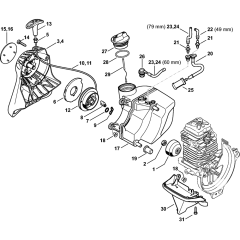 Rewind Starter & Fuel Tank
