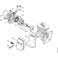 Rewind Starter & Muffler for HT73